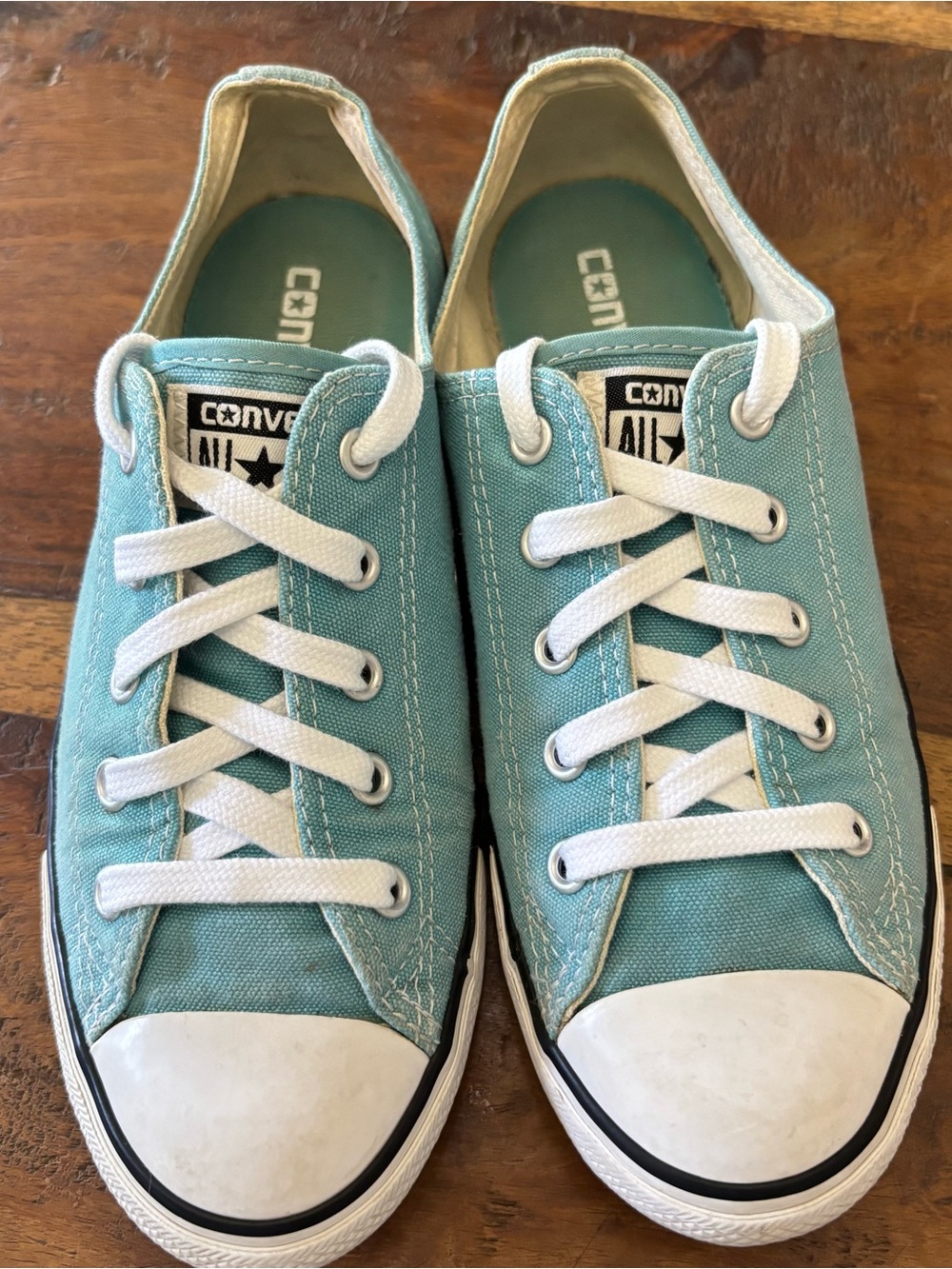 Converse Low-Top Sneakers in Teal and White
